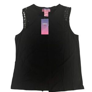 Black Lace Sleeveless Top Size L